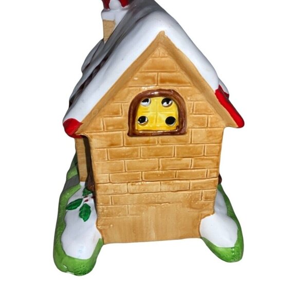 Christmas Village House With Santa Going Down The Chimney Porcelain House - Picture 6 of 7